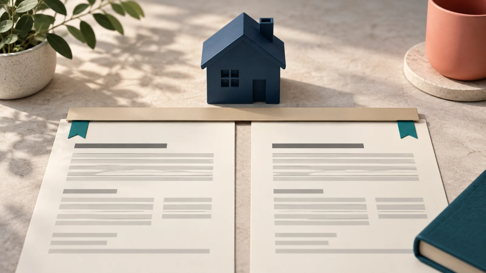 Two blank loan-document sets are aligned for comparison.
